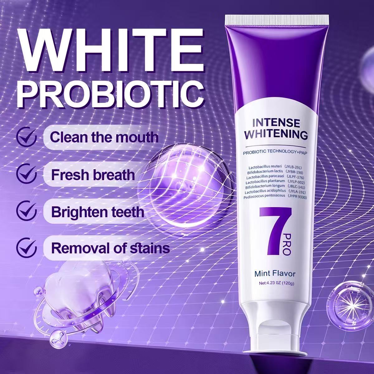 Teeth Whitening That Works - Зубная паста 7-Pro Probiotic Whitening: устраняет