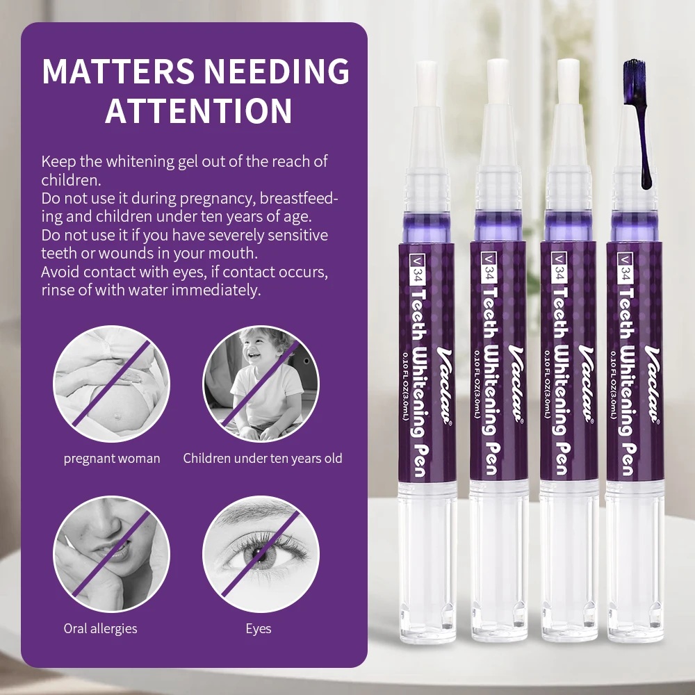 Vaclav V34 Фиолетовая гелевая  – обзор и цена Teeth Whitening Gel Pen
