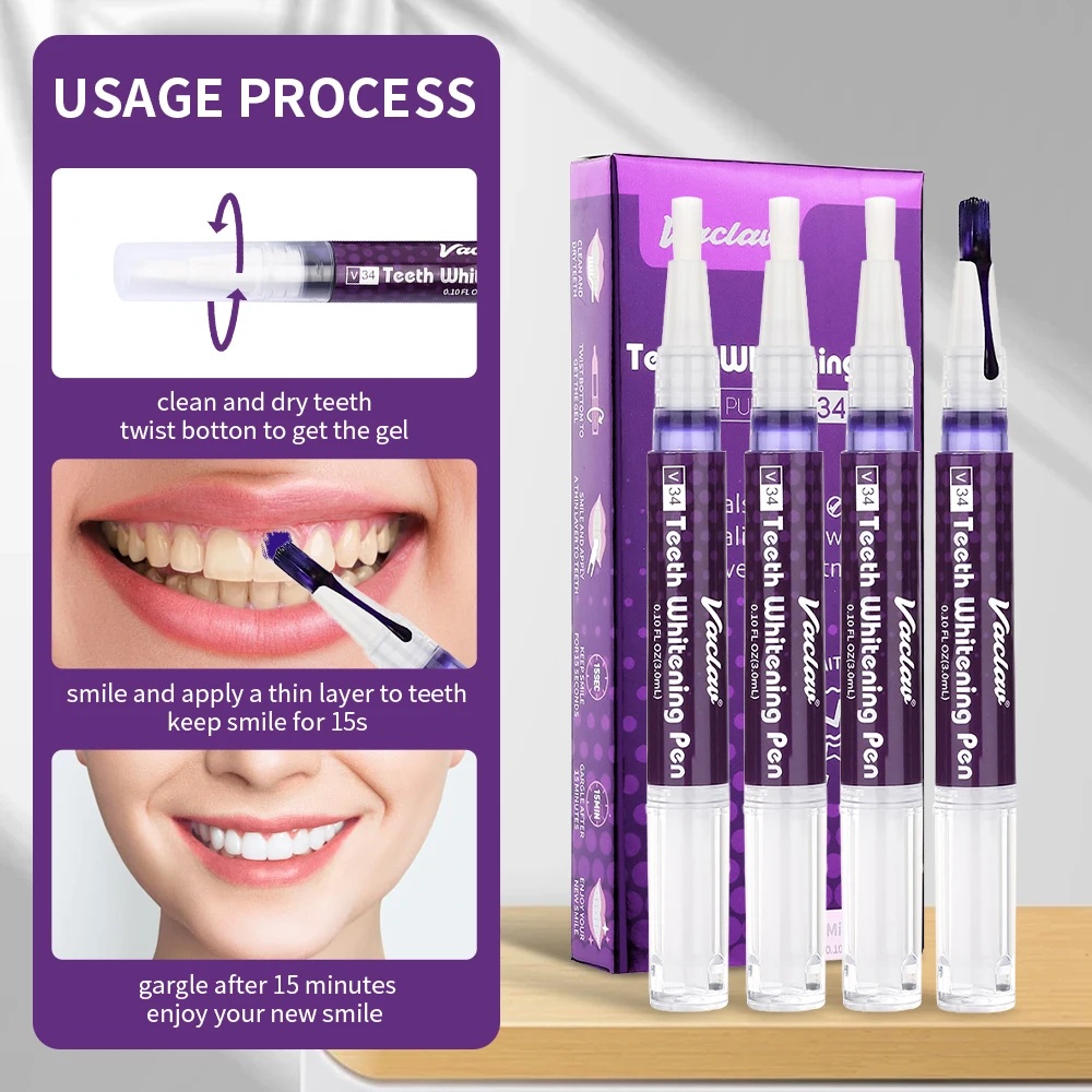 Vaclav V34 Фиолетовая гелевая  – обзор и цена Teeth Whitening Gel Pen